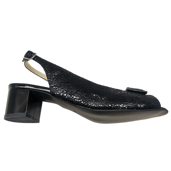 Sandale dama cu toc aplicat elegante negre din piele naturala intre 35 si 40 - imagine 4