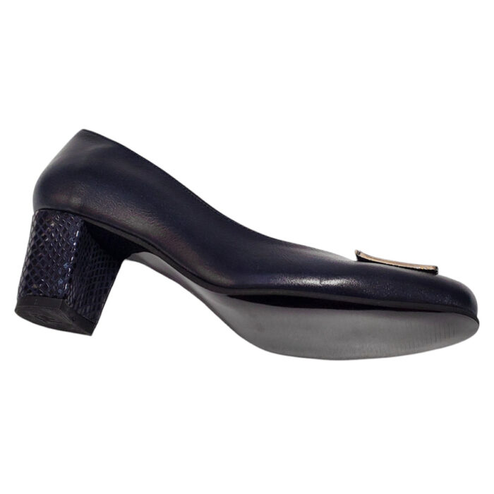 Pantofi dama din piele naturala indigo cu toc aplicat marimi intre 35 si 40 - imagine 4