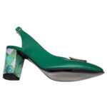 Sandale dama din piele naturala verde elegante cu toc mic  intre 35 si 40 - imagine 4
