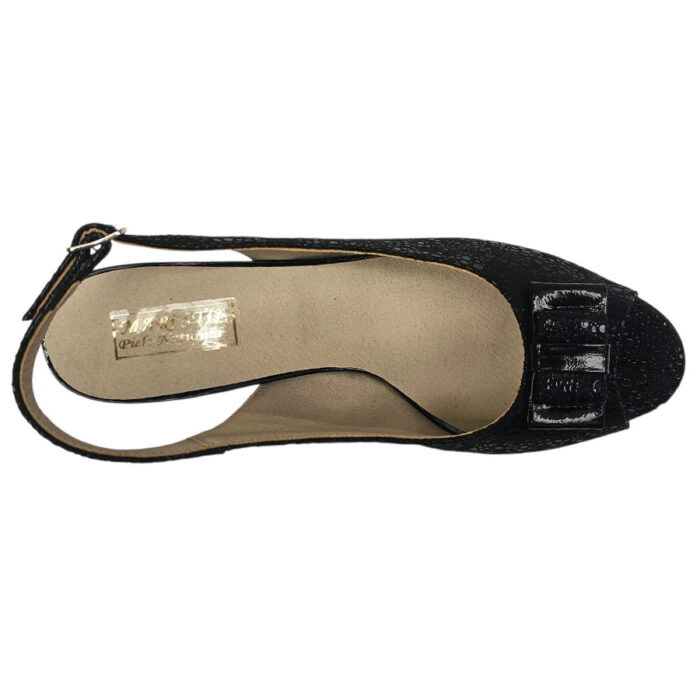 Sandale dama cu toc aplicat elegante negre din piele naturala intre 35 si 40 - imagine 3