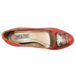 Pantofi dama din piele naturala corai eleganti cu toc aplicat si ornament marimi intre 35 si 40 - imagine 5