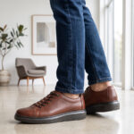 Pantofi barbatesti sport din piele naturala maro cu siret elastic intre 38 si 45