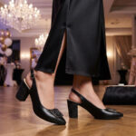 Sandale dama din piele naturala neagra elegante cu toc mic  intre 35 si 40