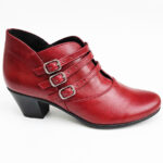Botine dama scurte din piele naturala rosii intre 36 si 40 - imagine 2