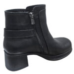 Botine dama din piele naturala negre vatuite cu toc gros intre 36 si 40 - imagine 3