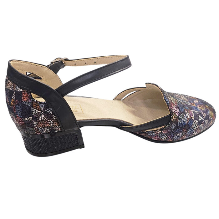 Sandale dama din piele naturala elegante multicolor cu toc mic  intre 34 si 40 - imagine 3