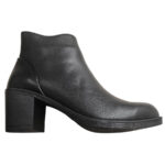 Botine dama elegante din piele naturala negre vatuite cu toc gros intre 36 si 41 - imagine 4
