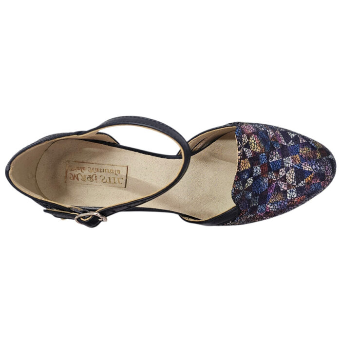 Sandale dama din piele naturala elegante multicolor cu toc mic  intre 34 si 40 - imagine 5